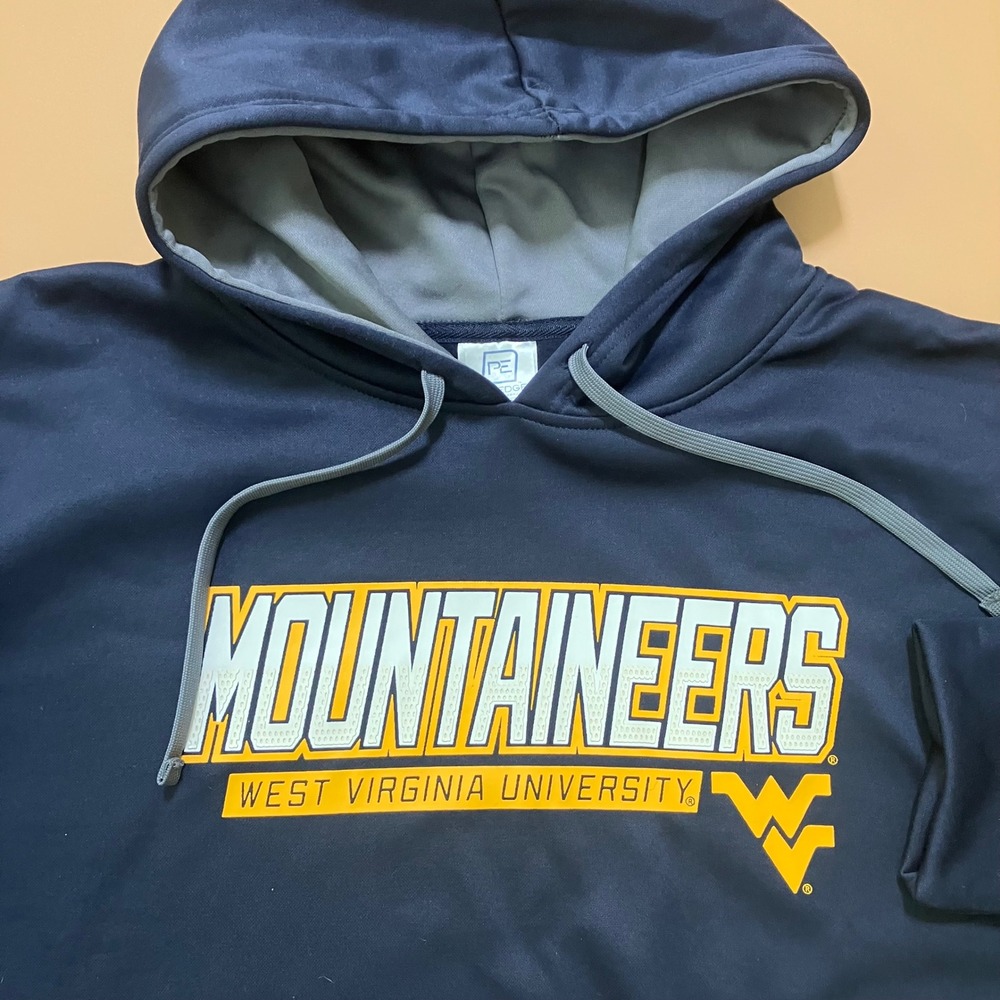 West Virginia Mountaineers NCAA Pro Edge‎ Hoodie Mens 2XL Blue Navy Sweatshirt